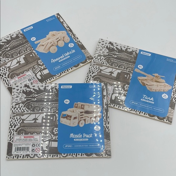 New in package! Robotime Wooden Vehicle Models Set - Picture 1 of 5